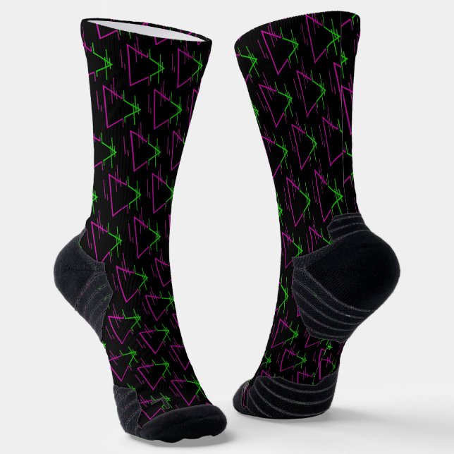 Retro Neon Geometric Muster Socken (Gewinkelt)