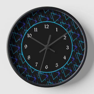 Retro Neon Geometric Muster Uhr
