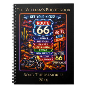 Retro-Neon-Get-Your-Kicks-Route-66-Album Notizblock