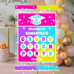 Retro Neon Graduation Party Willkommen Acrylschild