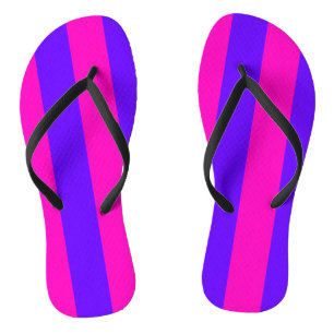 Retro Neon Hot Pink und Lila Flip Flops