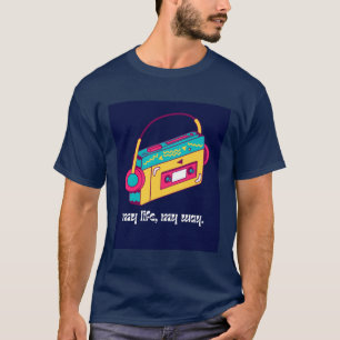 Retro-Neon-Kassettenrekorder My Life My Way Groovy T-Shirt