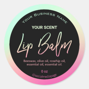 Retro Neon Lip Balm Labels Runder Aufkleber