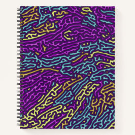 Retro Neon Maze Pattern - Arcade Ästhetik Notizbuch