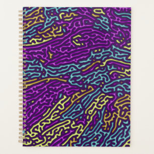 Retro Neon Maze Pattern - Arcade Ästhetik Planer