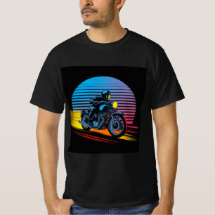 Retro-Neon-Motorrad — Cafe Racer Herren T-Shirt
