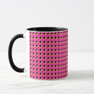 Retro Neon Pink Dots Pattern der 80er/90er Jahre Tasse