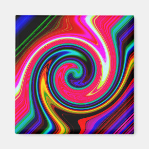 Retro Neon Rot drehen Magnet