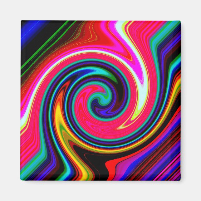 Retro Neon Rot drehen Magnet (Vorne)
