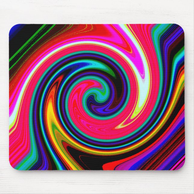 Retro Neon Rot drehen Mousepad (Vorne)