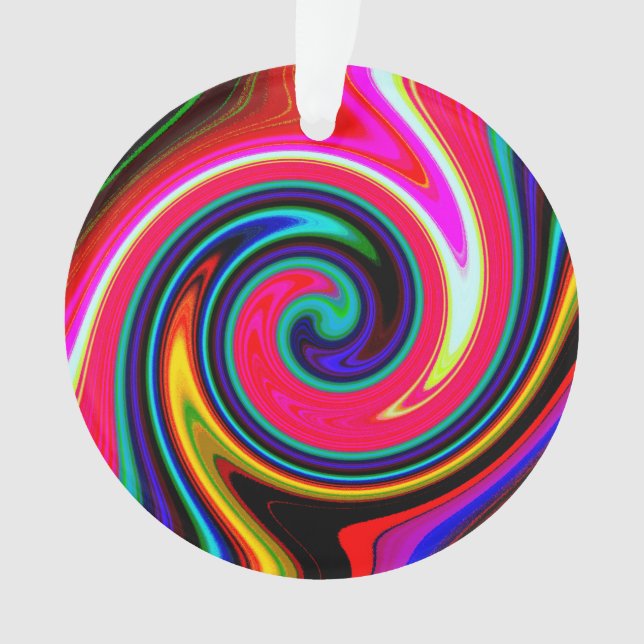 Retro Neon Rot drehen Ornament (Vorderseite)
