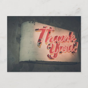 Retro-Neon-Schild Danke Postkarte
