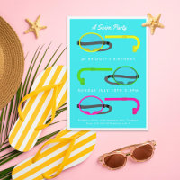 Retro Neon Snorkels Summer Swim Party
