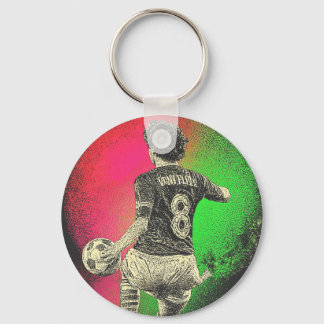 Retro Neon Striker – 80er Vaporwave Fußball Schlüs Schlüsselanhänger