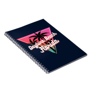 Retro Neon Sunset Palm Trees Daytona Beach Florida Notizblock