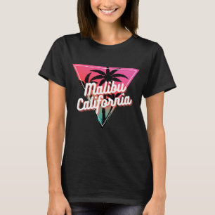 Retro Neon Sunset Palm Trees Malibu Kalifornien T-Shirt