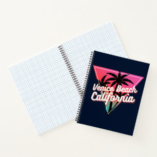 Retro Neon Sunset Palm Trees Venice Beach Notizbuch