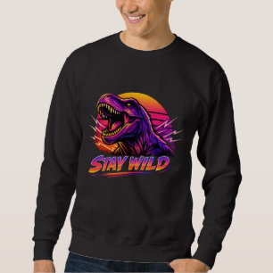 Retro-Neon-T-Rex-Brüllen Sweatshirt