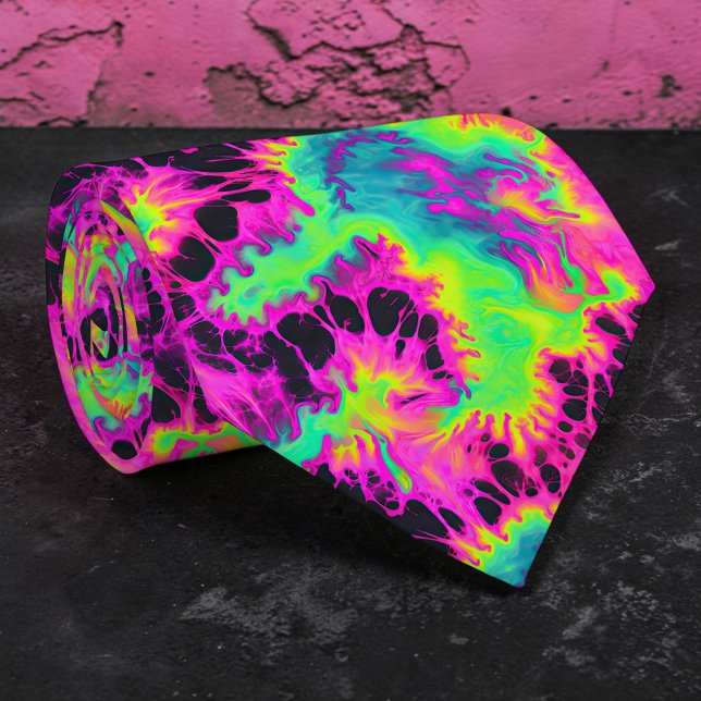 Retro-Neon-Tie-Dye-Halsbindenindividuelle Krawatte (Von Creator hochgeladen)