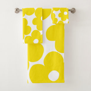 Retro Neon Yellow Daisies #1 #decor #art Badhandtuch Set