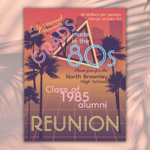 Retro-Neonfarbene Klassenwiedervereinvitation Einladung