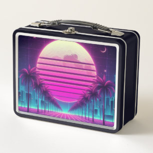 Retro, Neonmoon/Palmen im 80er Metall Brotdose