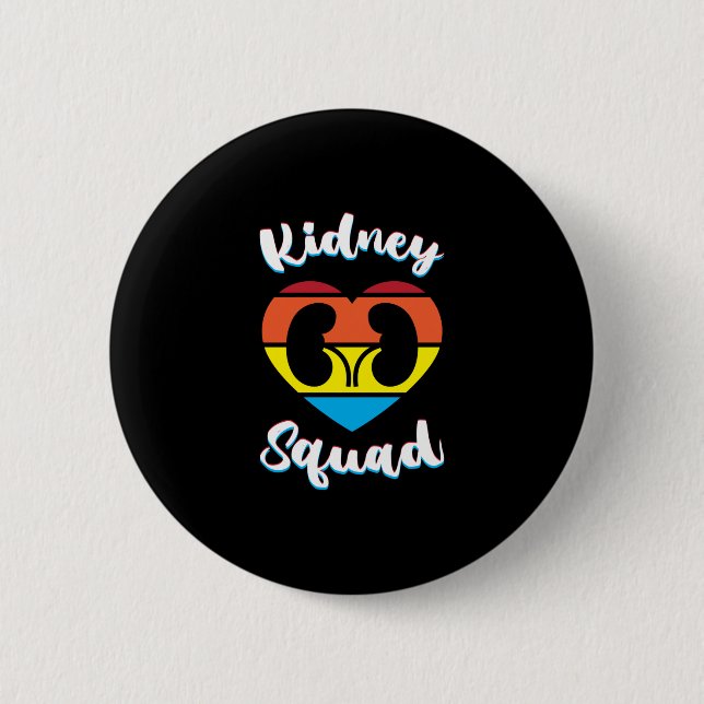Retro Nephrologie Team Dialysis Nurse Niere Squad Button (Vorderseite)
