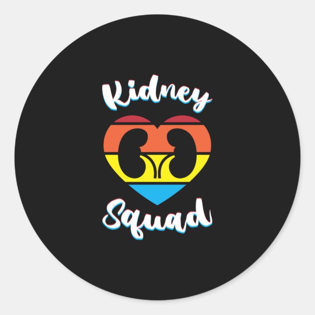 Retro Nephrologie Team Dialysis Nurse Niere Squad Runder Aufkleber (Vorderseite)