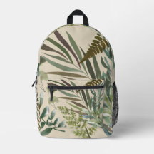 Retro-Neutral-Sage Floral Fern botanische Foliage