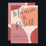Retro-neutrale Formen Erdtonhochzeitsinitialen Einladung<br><div class="desc">Retrofarbene,  neutrale Erdtöne mit abstrakten geometrischen Formen in Rot,  Orange und blau eleganter Typografie. Moderne Drehung in den traditionellen Retrofarben. Ideal für Herbsthochzeiten im Herbst.</div>