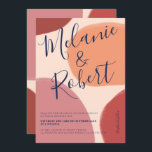 Retro-neutrale Formen Erdtonhochzeitsinitialen Einladung<br><div class="desc">Retrofarbene,  neutrale Erdtöne mit abstrakten geometrischen Formen in Rot,  Orange und blau eleganter Typografie. Moderne Drehung in den traditionellen Retrofarben. Ideal für Herbsthochzeiten im Herbst.</div>