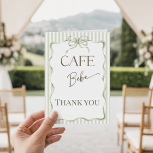 Retro Neutraler Bogen Cafe Bebe Kaffee Babyparty Dankeskarte