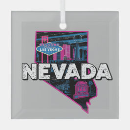Retro Nevada Silhouette Ornament Aus Glas
