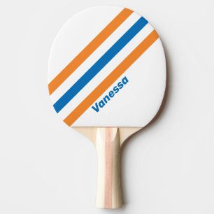 Retro New Amsterdam Streifen mit Namen Tischtennis Schläger