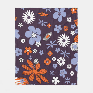 Retro New Design Floral Indie Blume Zeichnend Aest Fleecedecke