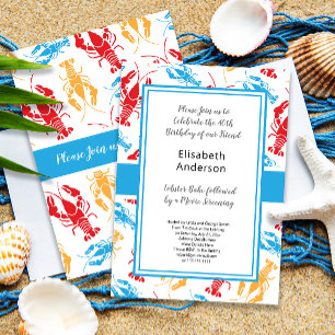 Retro New England Hummerbacken-Party Einladung
