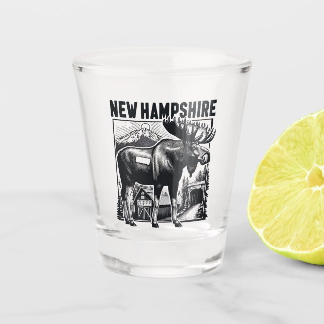 Retro New Hampshire Schnapsglas (Vorderseite)