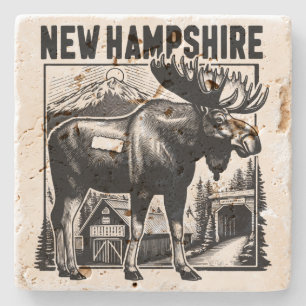 Retro New Hampshire Steinuntersetzer