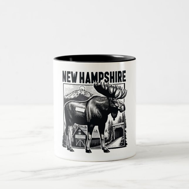 Retro New Hampshire Zweifarbige Tasse (Mittel)