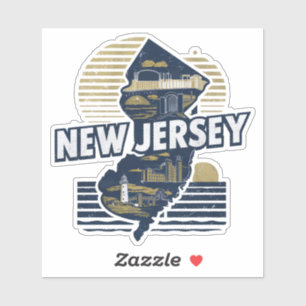Retro New Jersey Staat Sticker