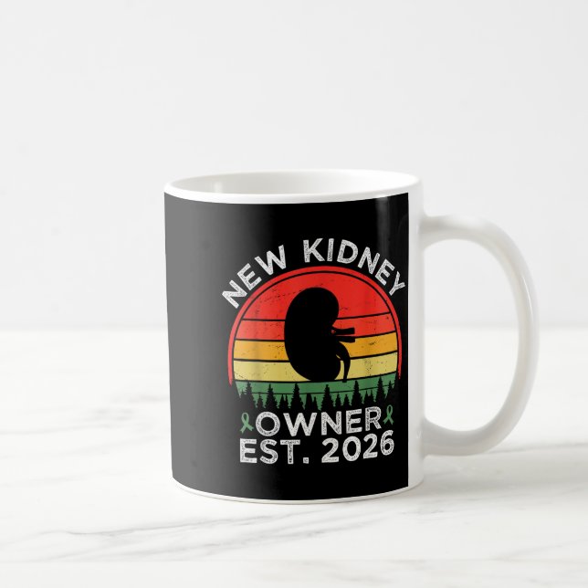 Retro New Kidney Owner Est. 2026 Kidney Transplant Kaffeetasse (Rechts)