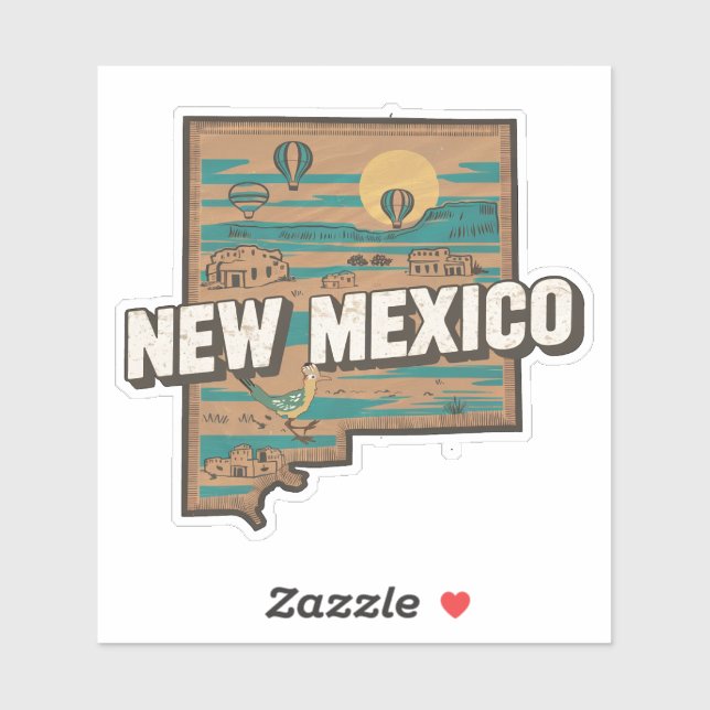 Retro New Mexico Staat Car Sticker (Blatt)