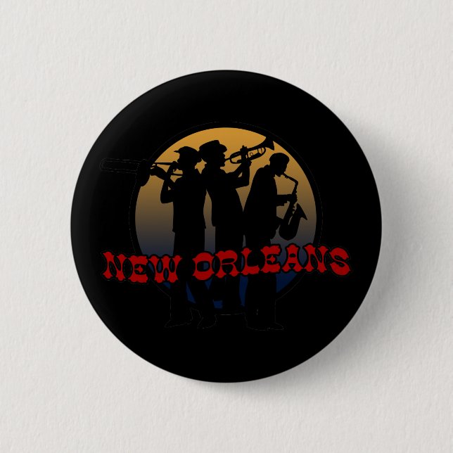 Retro New- Orleansjazz Button (Vorderseite)