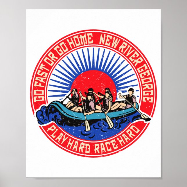 Retro New River George Rafting _1  Poster (Vorne)