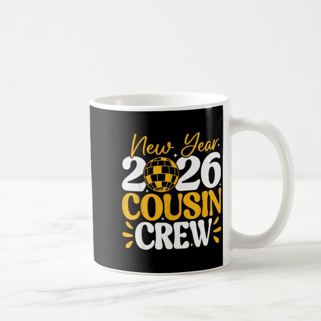 Retro New Year 2026 Cousin Crew New Years Eve Nye  Kaffeetasse (Rechts)