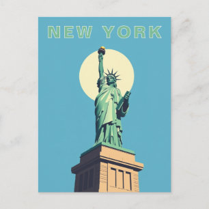 Retro New York City Freiheitsstatue Reise Postkarte