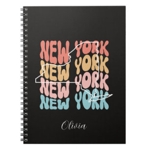Retro New York Staat - Personalisiert Notizblock