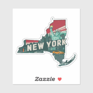 Retro New York Staat Sticker