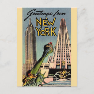 Retro New Yorker Gruß Postkarte