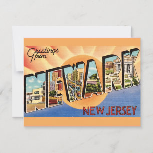 Retro Newark NJ Postcard Postkarte